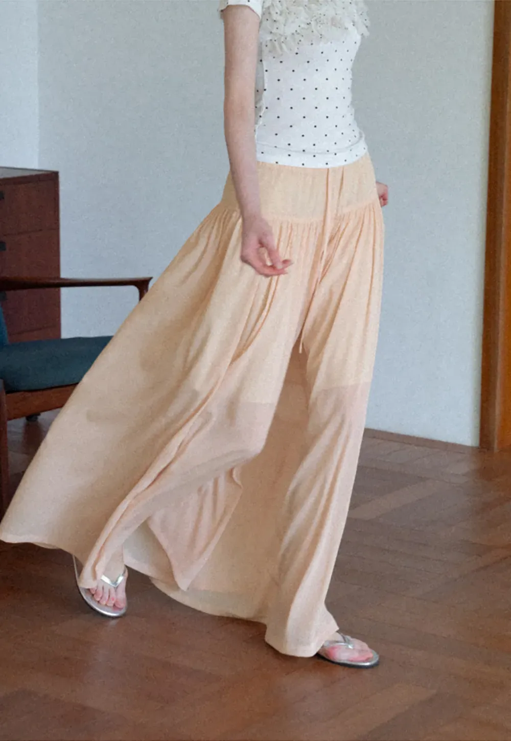 High Waist Flowing Maxi Skirt