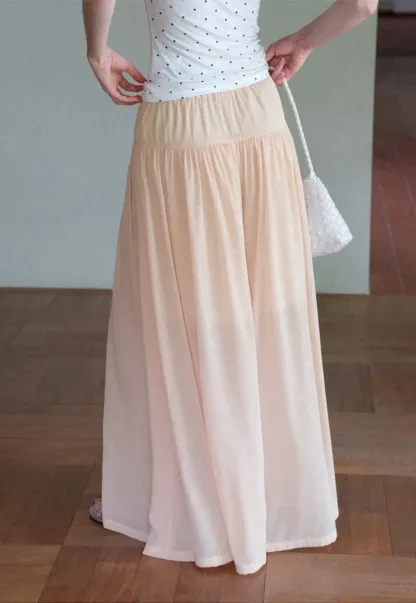 High Waist Flowing Maxi Skirt
