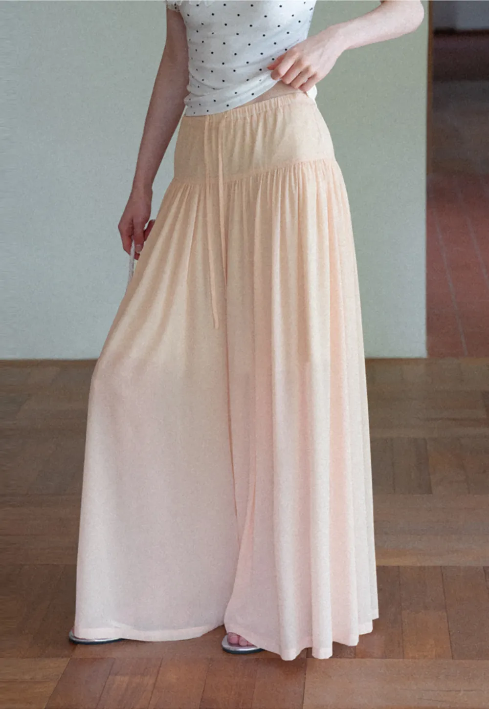 High Waist Flowing Maxi Skirt