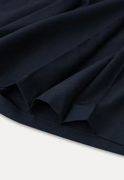 Pleated A-Line Midi Skirt
