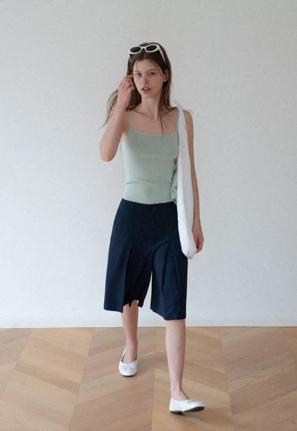 Pleated A-Line Midi Skirt