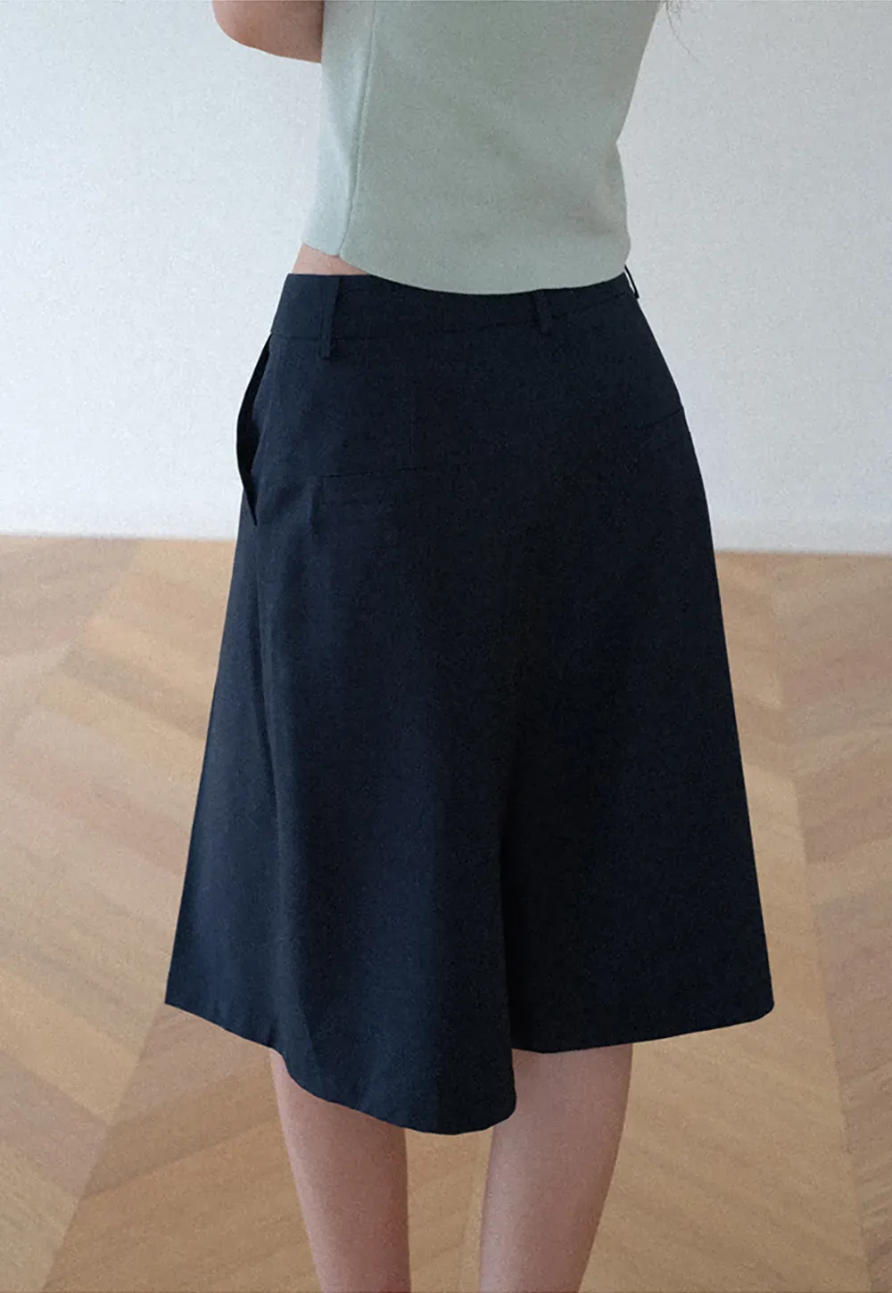Pleated A-Line Midi Skirt