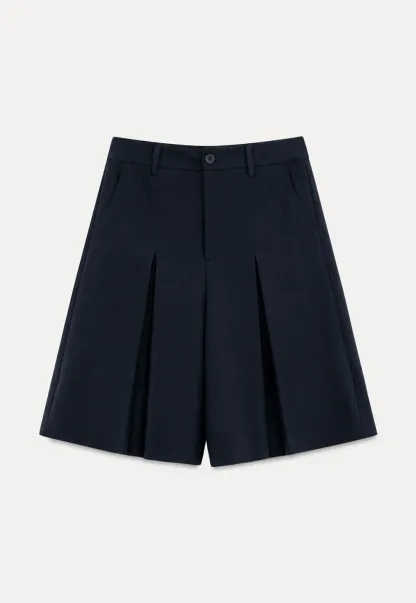 Pleated A-Line Midi Skirt