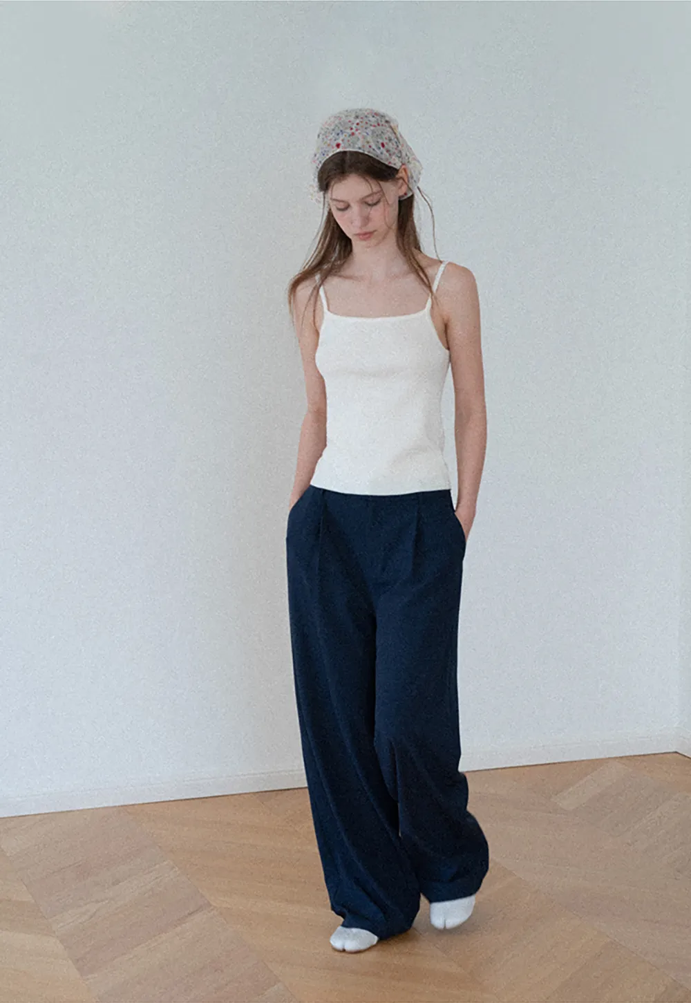 Wide Leg Pleated Casual Pants