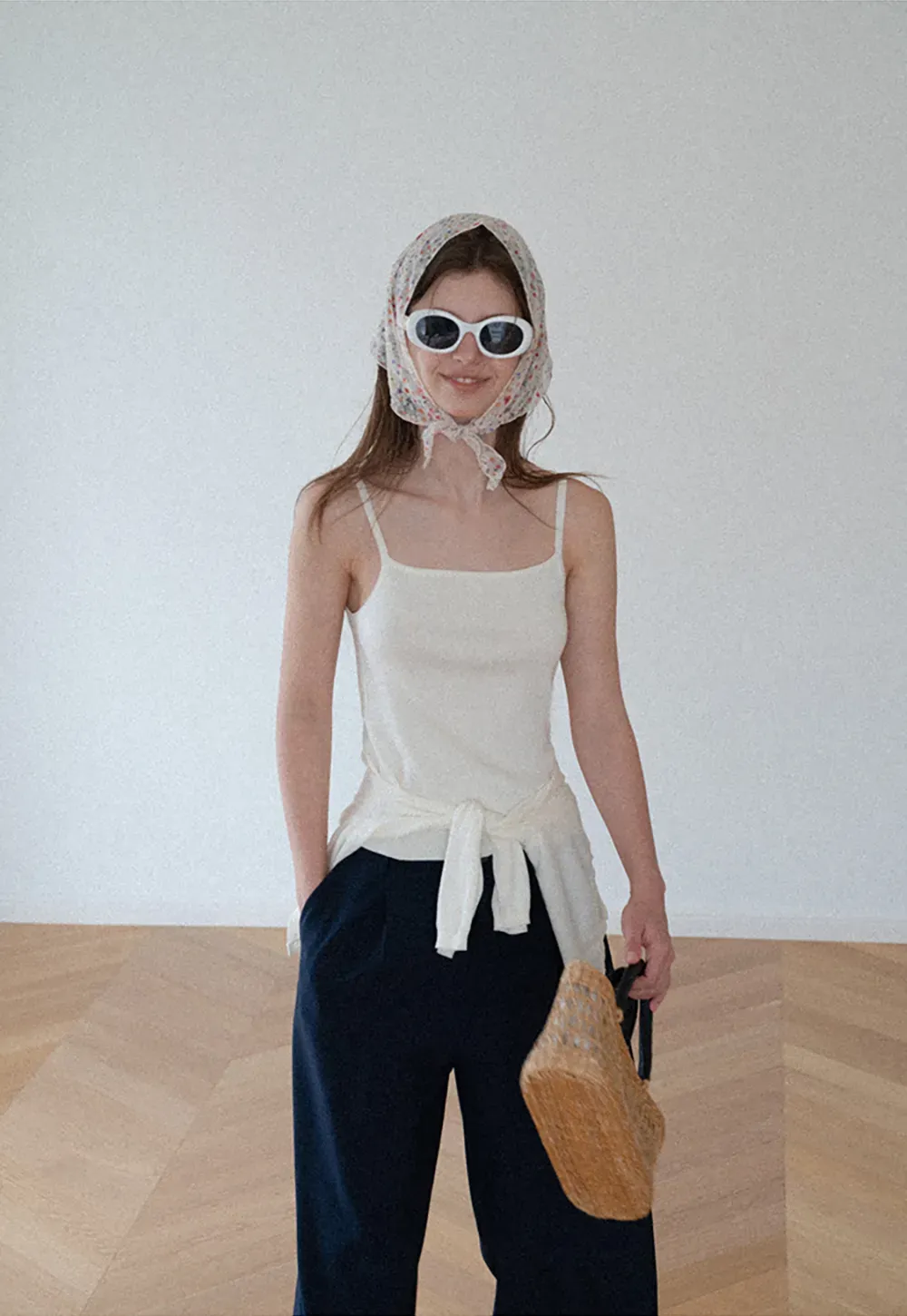 Wide Leg Pleated Casual Pants