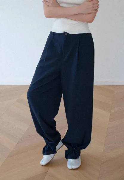 Wide Leg Pleated Casual Pants