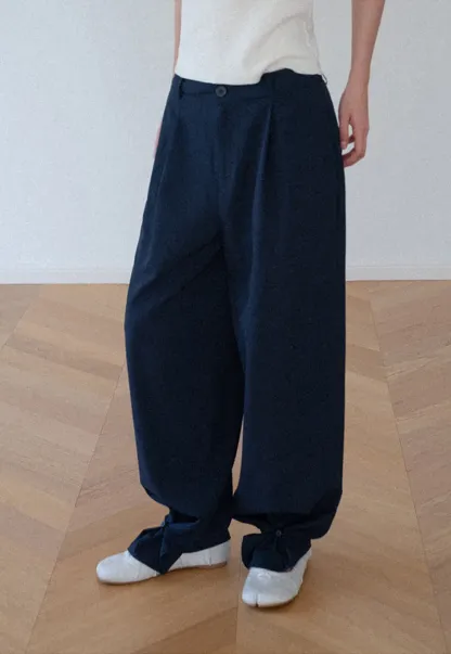 Wide Leg Pleated Casual Pants