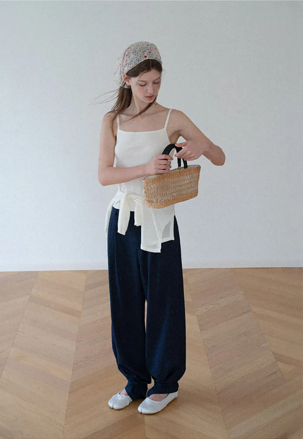 Wide Leg Pleated Casual Pants