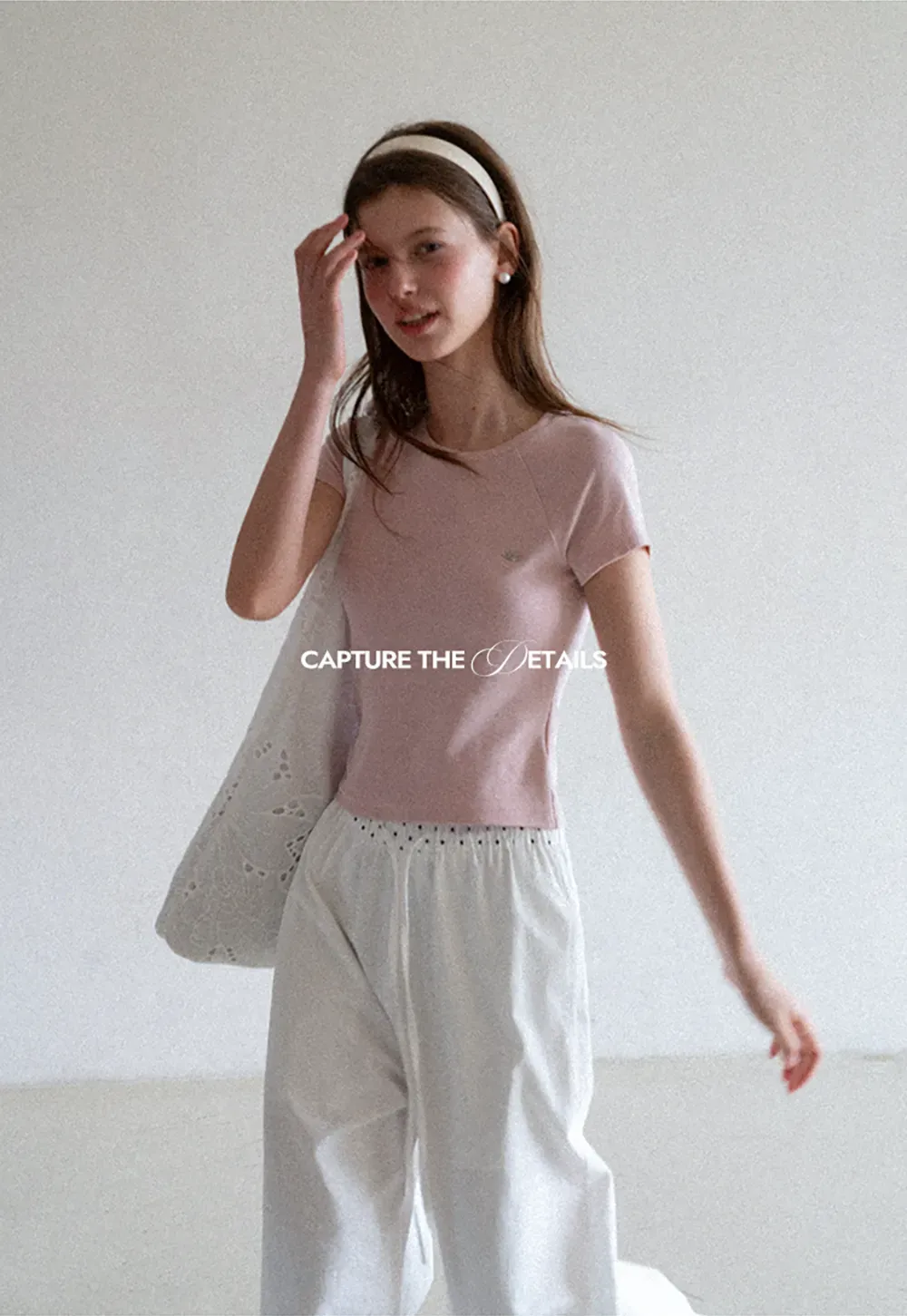 Elastic Waist with Polka Dot Trim Wide Leg Casual Pants
