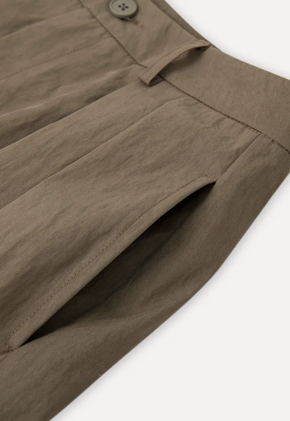 Pleated Wide Leg Cropped Casual Pants