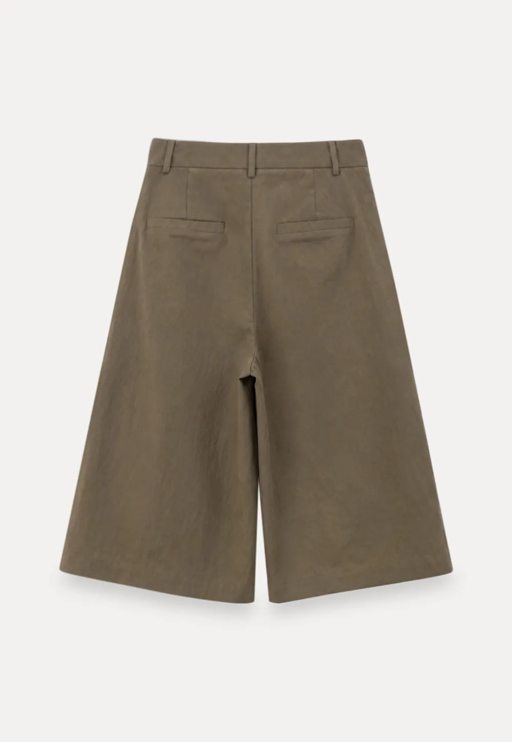 Pleated Wide Leg Cropped Casual Pants