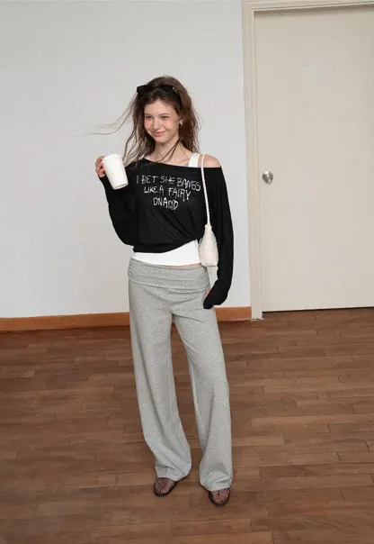 High Waist Wide Leg Relaxed Fit Casual Pants