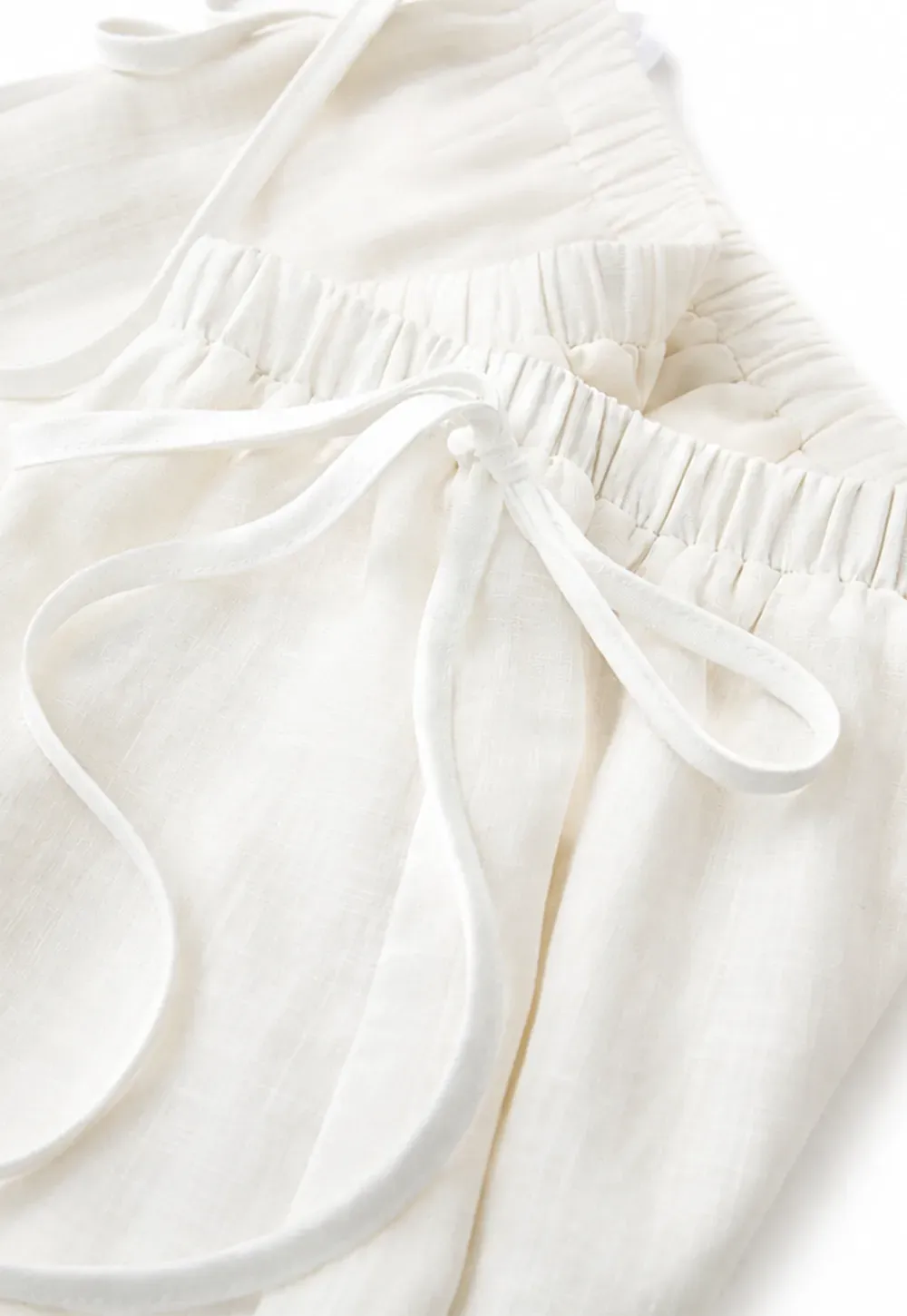 High Waist Drawstring Wide Leg Casual Pants
