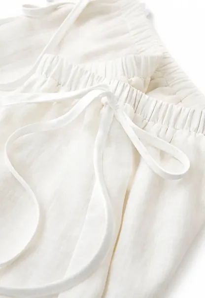High Waist Drawstring Wide Leg Casual Pants
