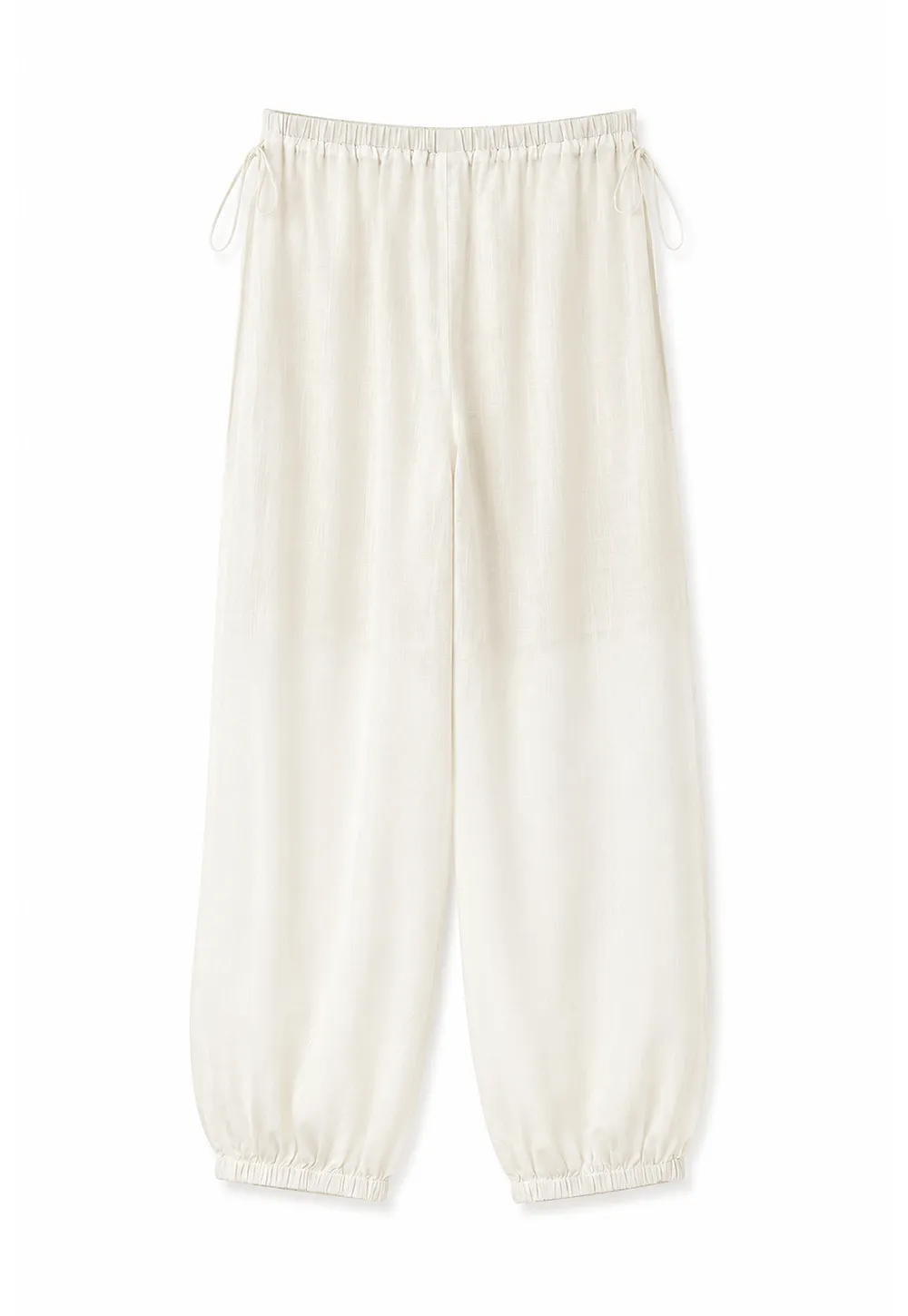 High Waist Drawstring Wide Leg Casual Pants