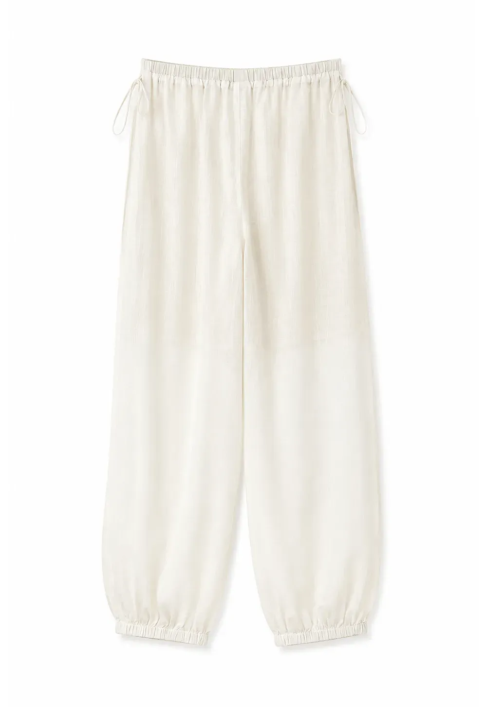High Waist Drawstring Wide Leg Casual Pants