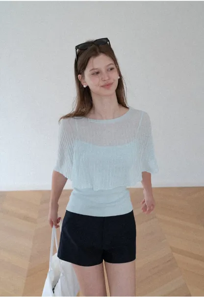 High Waist Structured Cotton Shorts