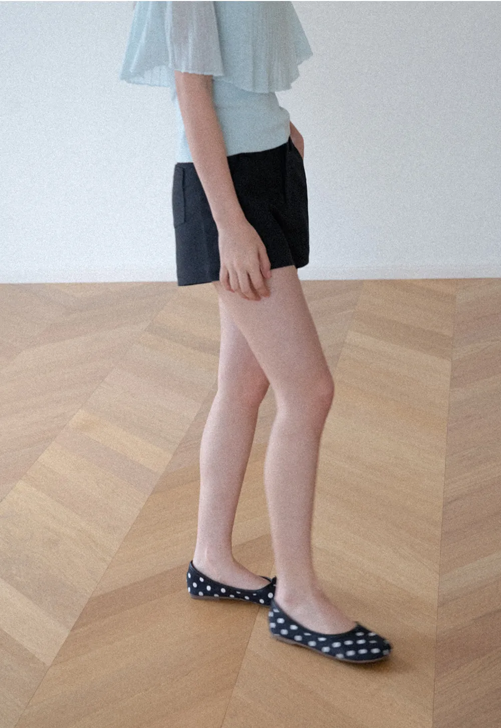 High Waist Structured Cotton Shorts