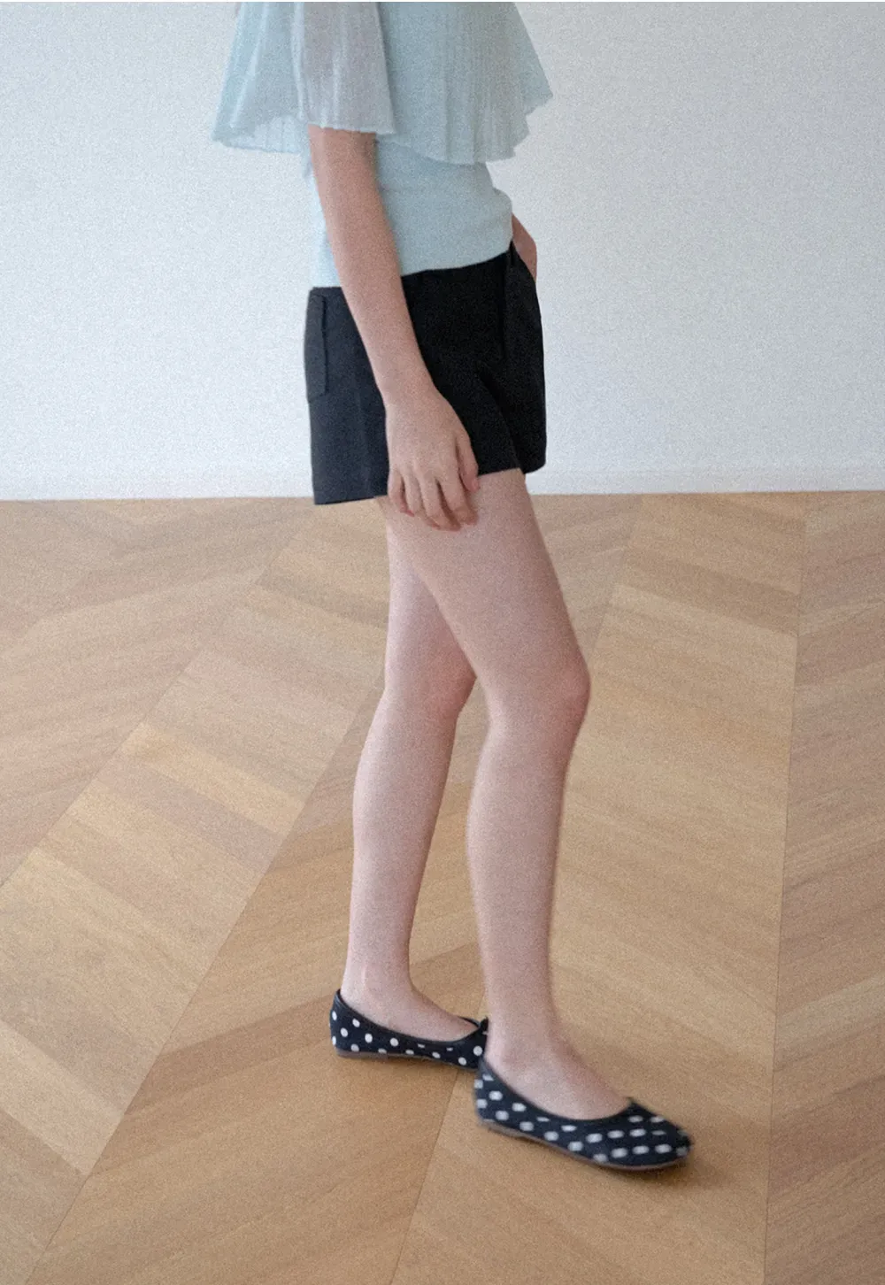 High Waist Structured Cotton Shorts