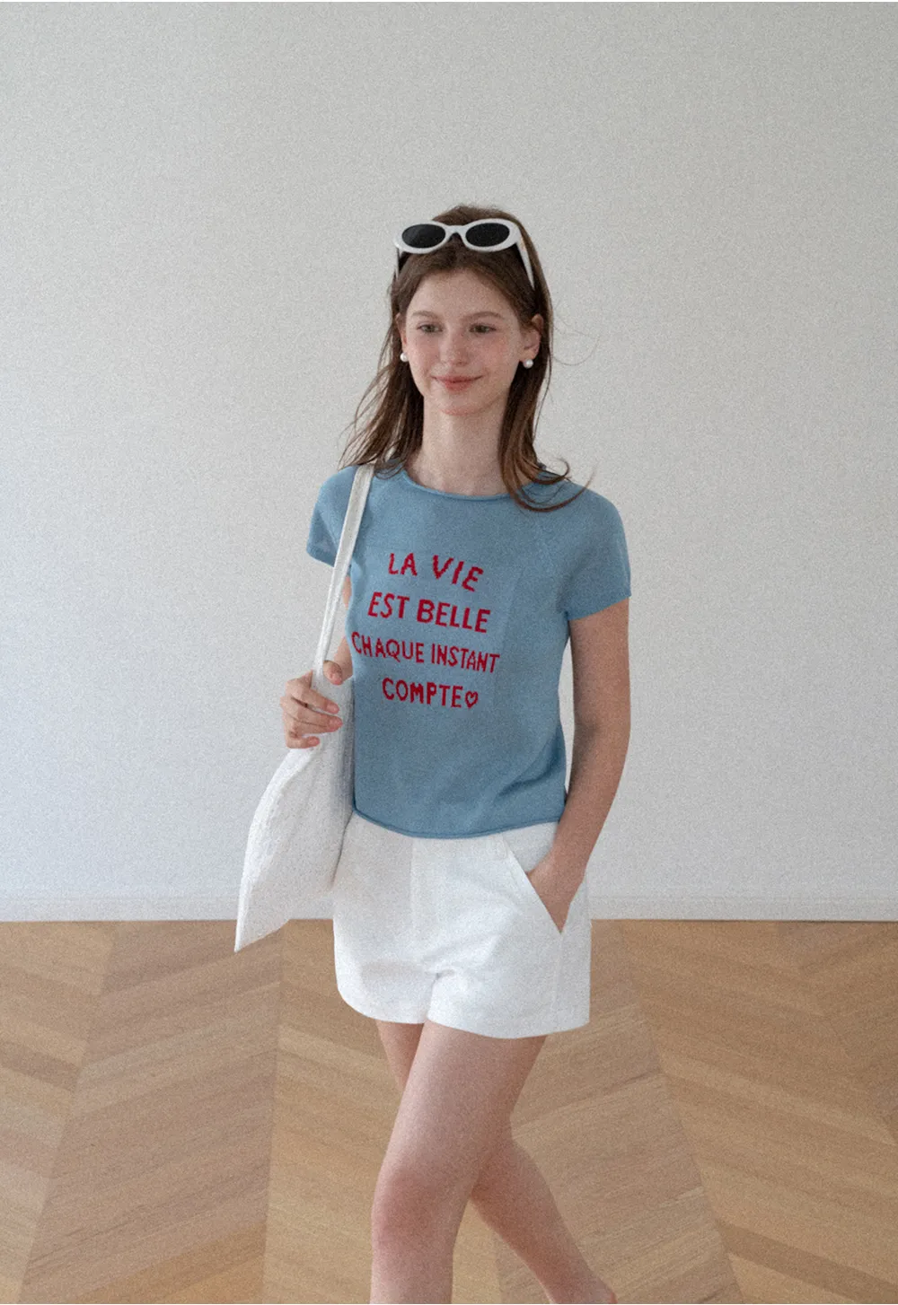 High Waist Structured Cotton Shorts