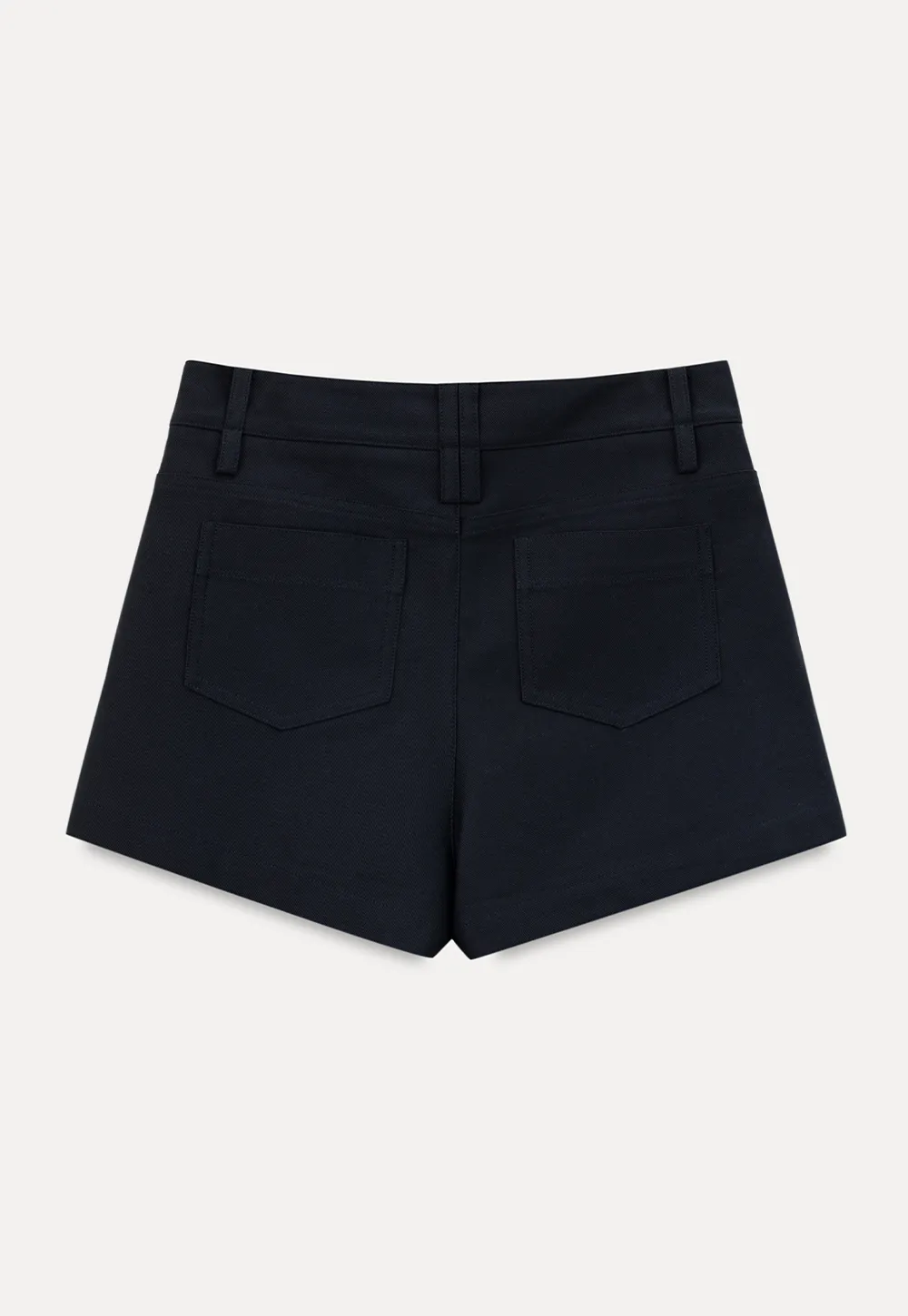 High Waist Structured Cotton Shorts