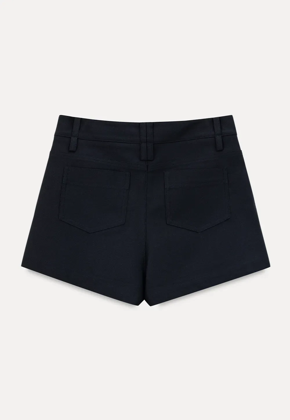 High Waist Structured Cotton Shorts