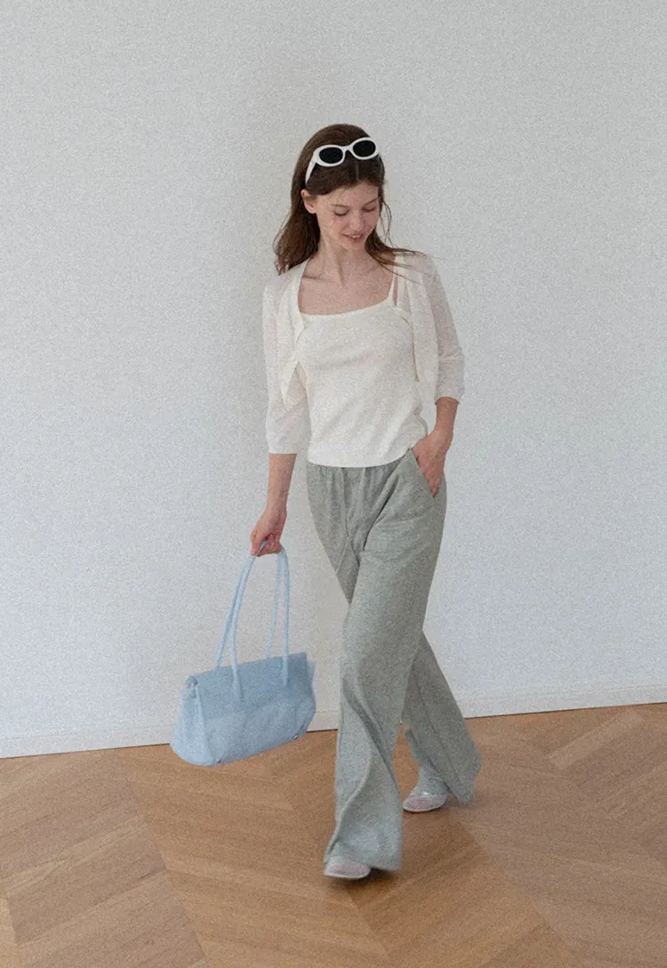 Wide Leg Drawstring Casual Pants