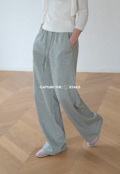 Wide Leg Drawstring Casual Pants