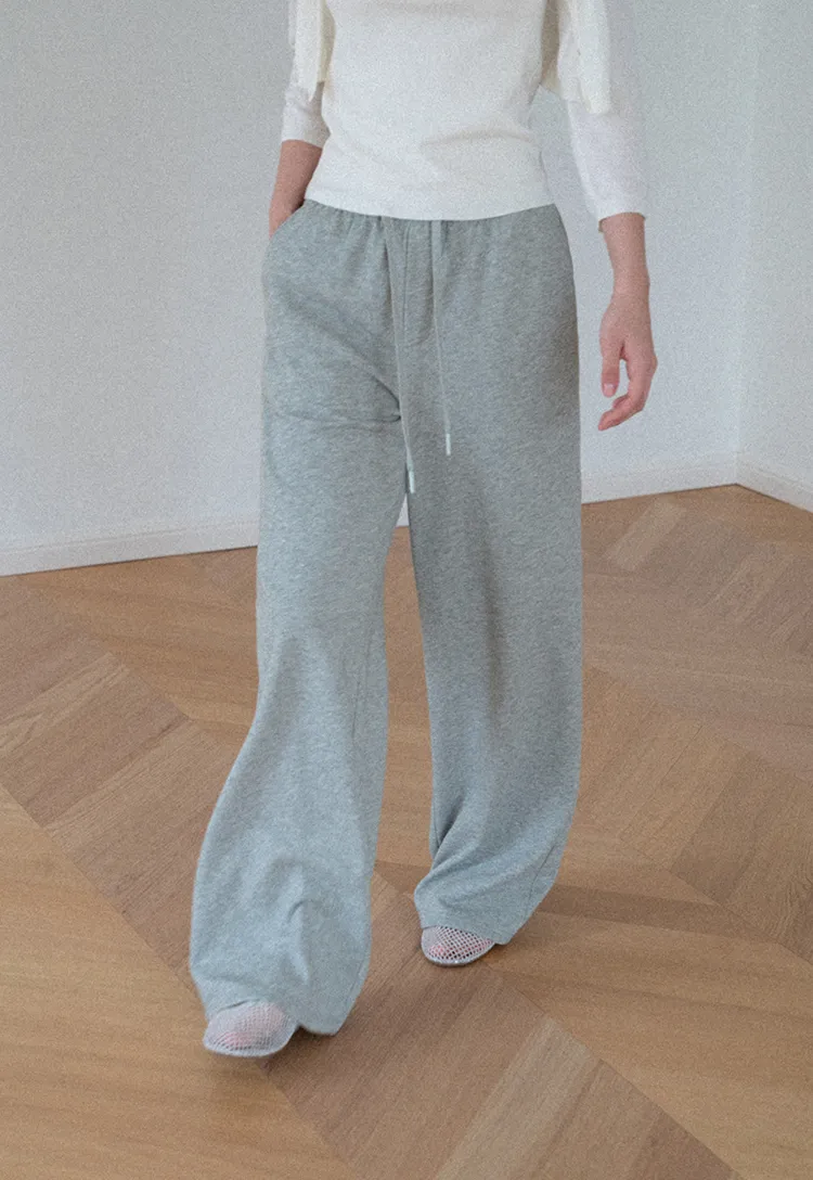 Wide Leg Drawstring Casual Pants
