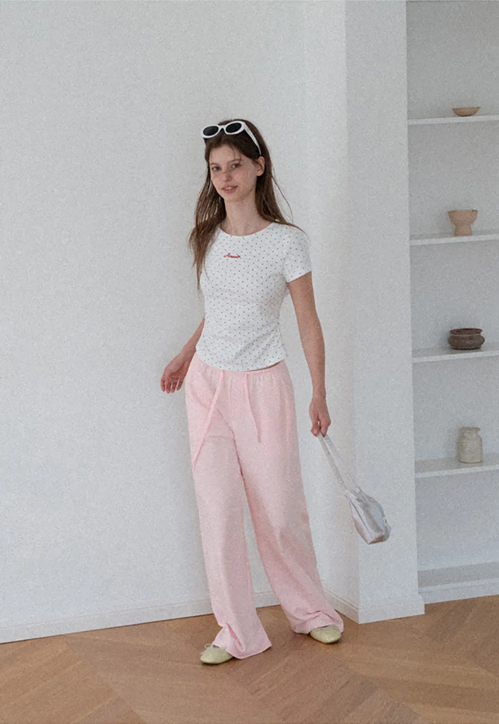 Wide Leg Drawstring Casual Pants