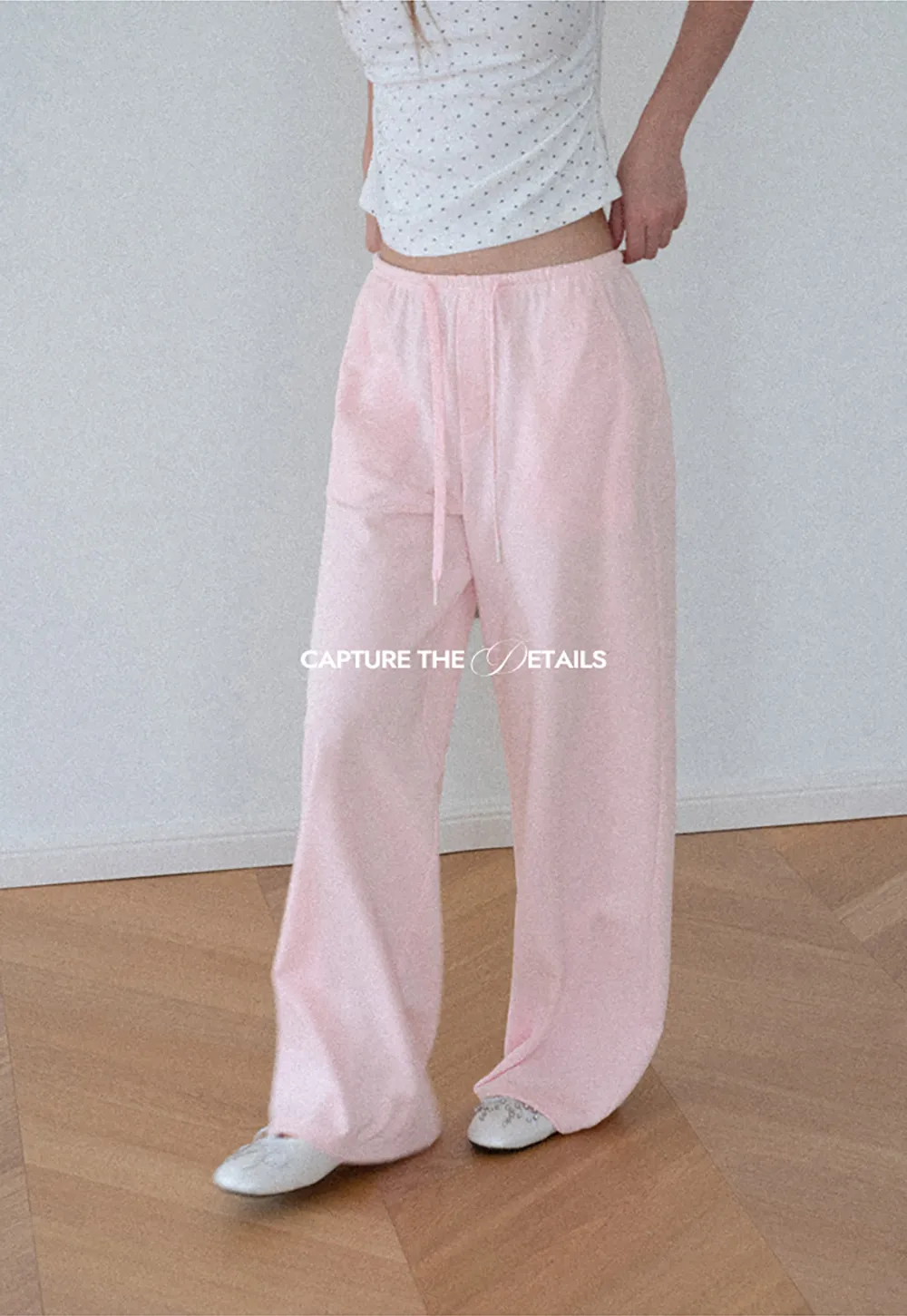 Wide Leg Drawstring Casual Pants