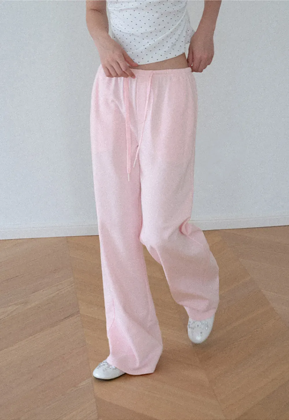 Wide Leg Drawstring Casual Pants