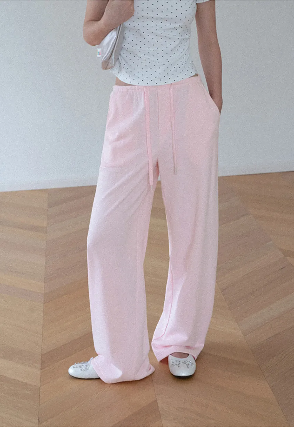 Wide Leg Drawstring Casual Pants