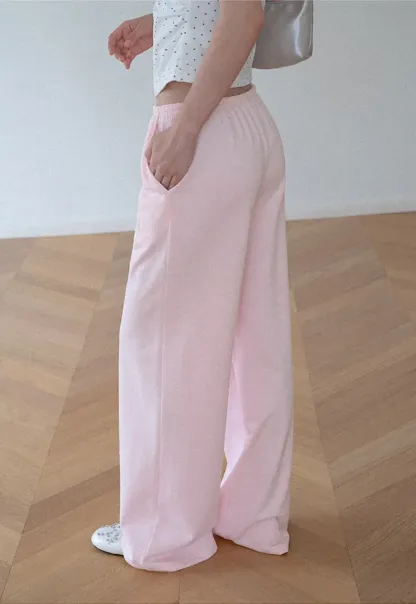 Wide Leg Drawstring Casual Pants