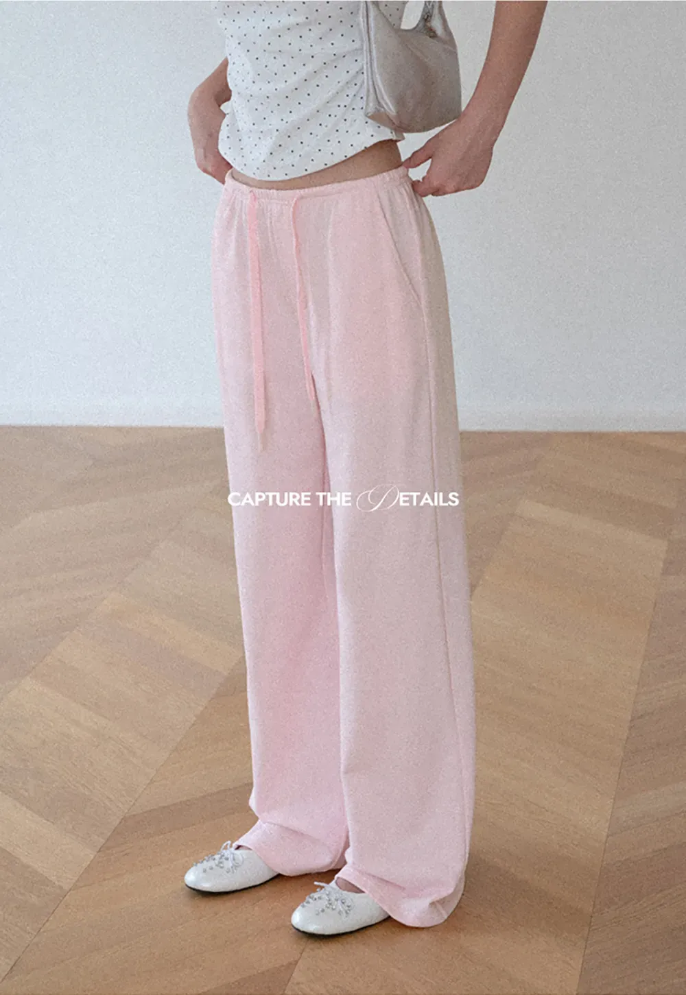 Wide Leg Drawstring Casual Pants