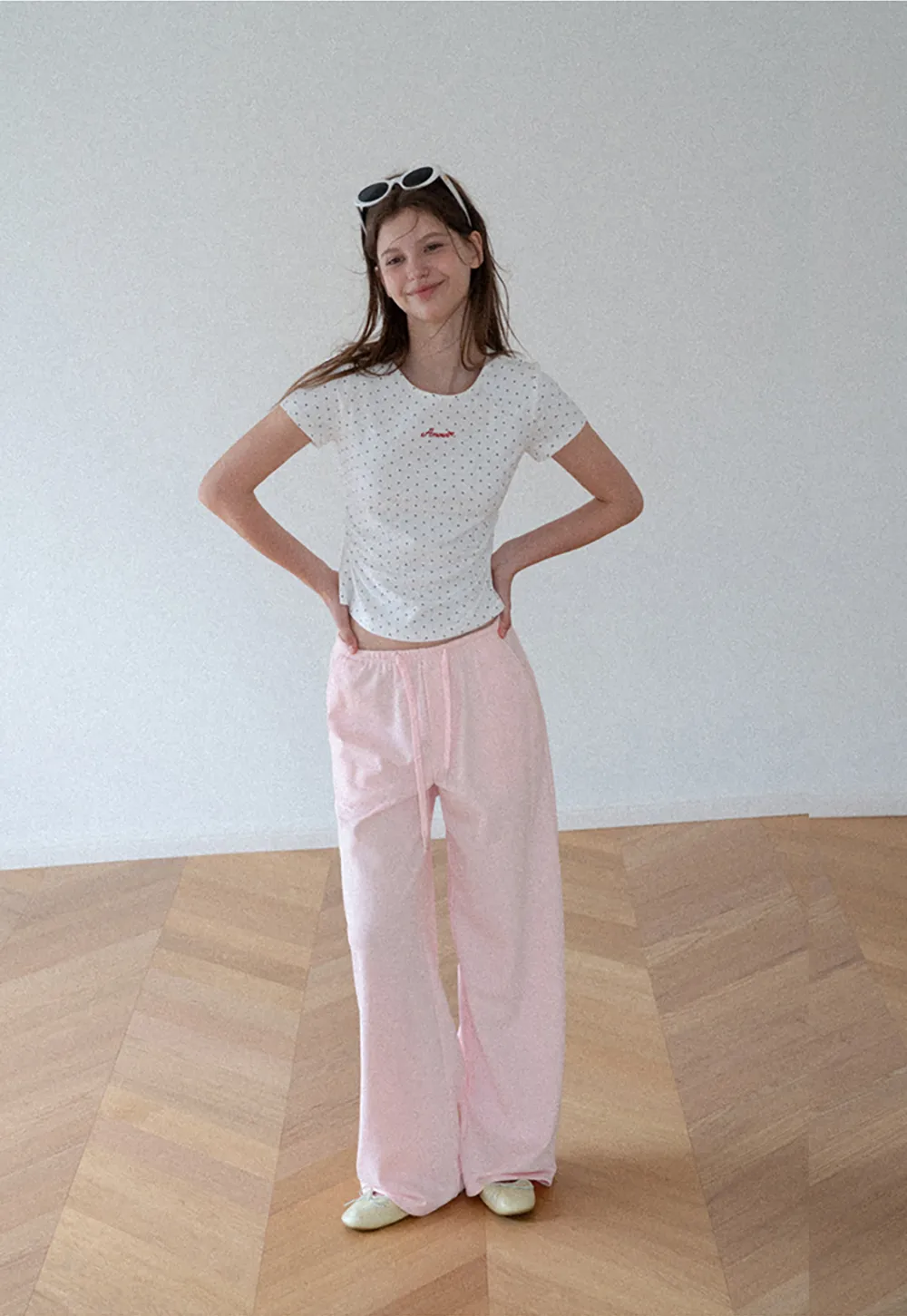 Wide Leg Drawstring Casual Pants