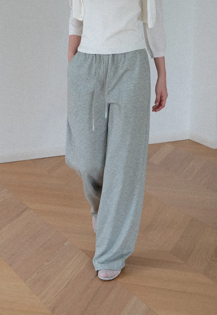 Wide Leg Drawstring Casual Pants