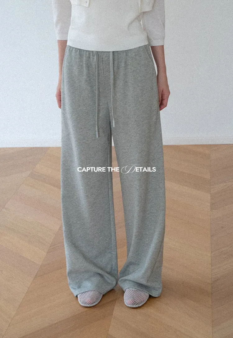 Wide Leg Drawstring Casual Pants