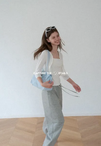 Wide Leg Drawstring Casual Pants