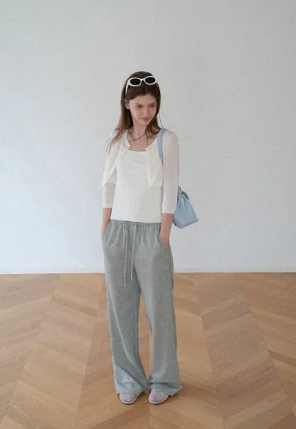 Wide Leg Drawstring Casual Pants