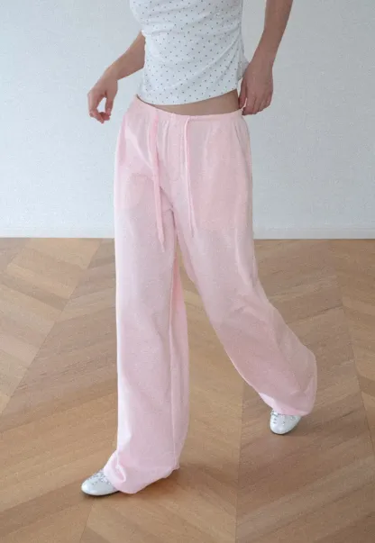 Wide Leg Drawstring Casual Pants