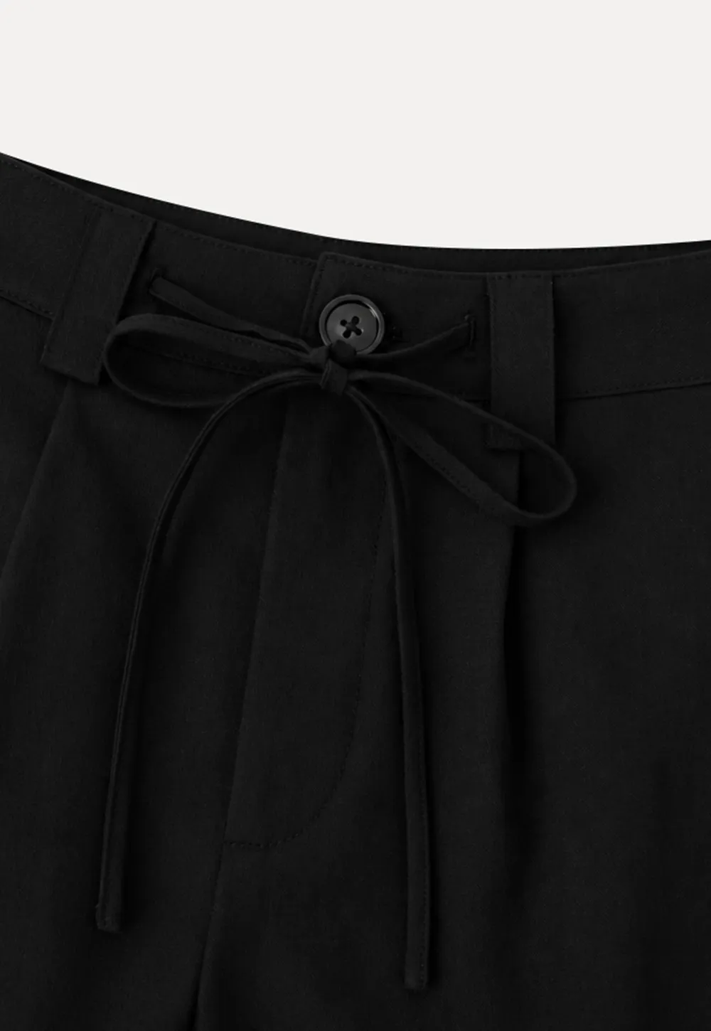 High Waist Drawstring Pleated Casual Shorts