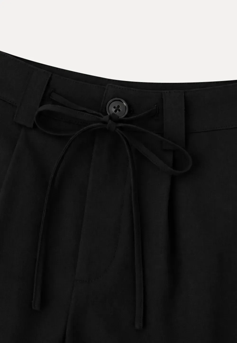 High Waist Drawstring Pleated Casual Shorts