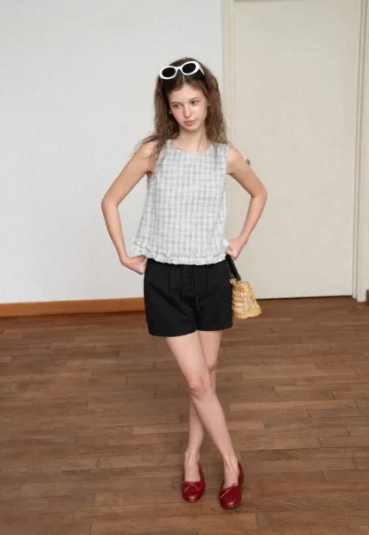 High Waist Drawstring Pleated Casual Shorts