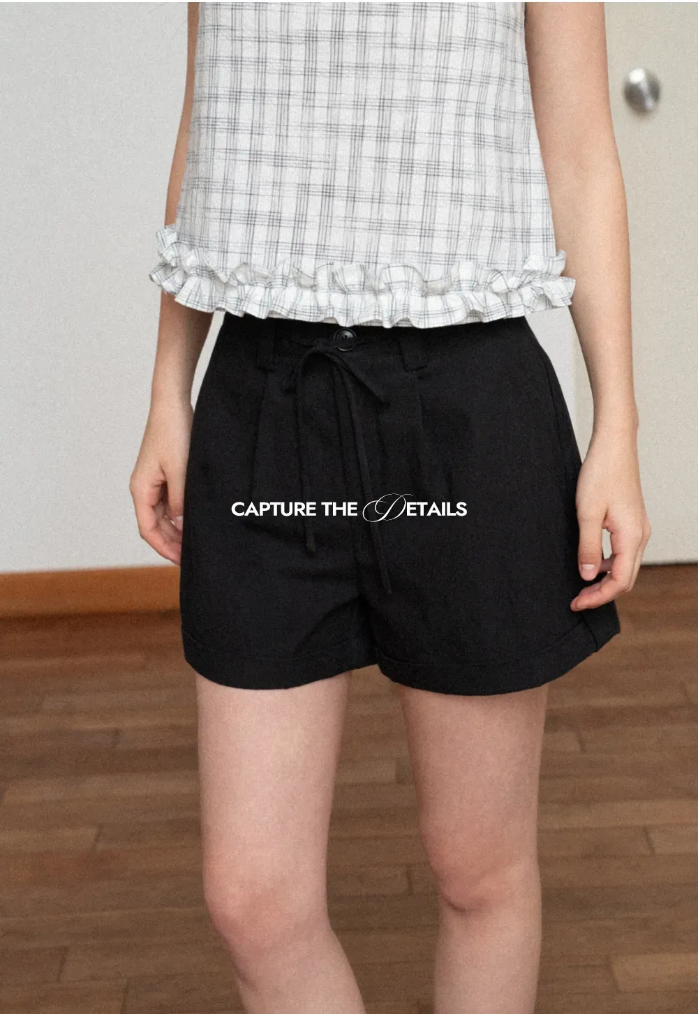High Waist Drawstring Pleated Casual Shorts