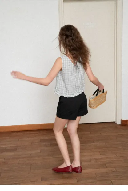 High Waist Drawstring Pleated Casual Shorts