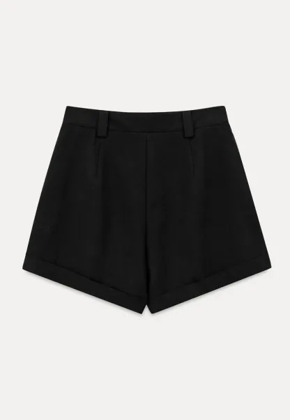 High Waist Drawstring Pleated Casual Shorts