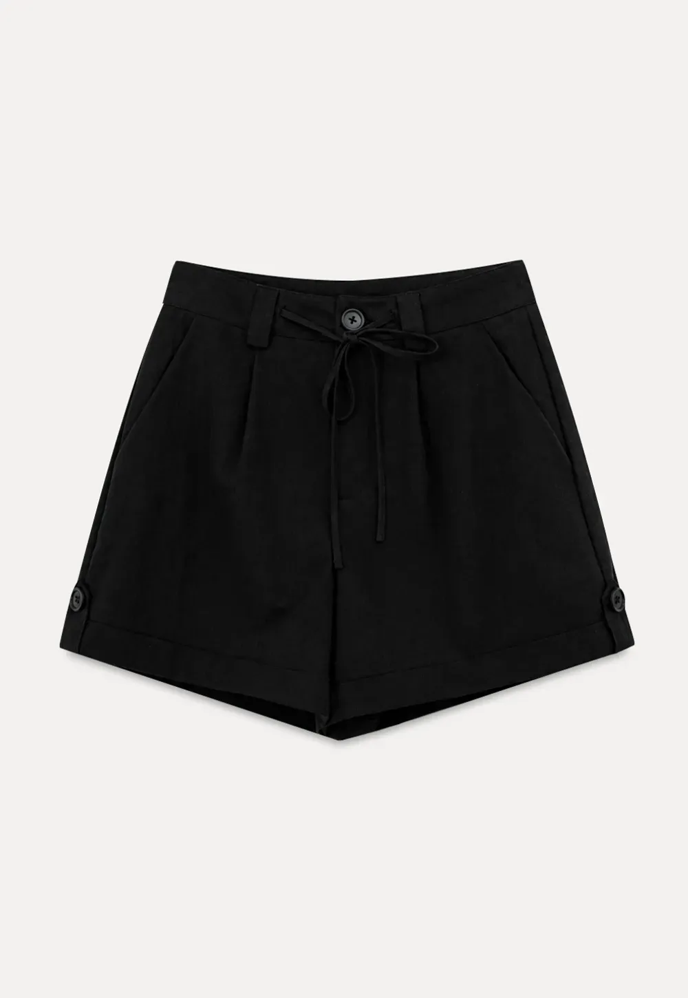 High Waist Drawstring Pleated Casual Shorts