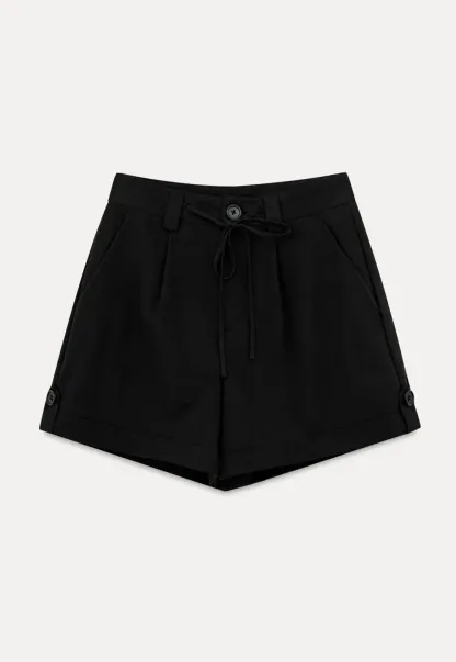 High Waist Drawstring Pleated Casual Shorts