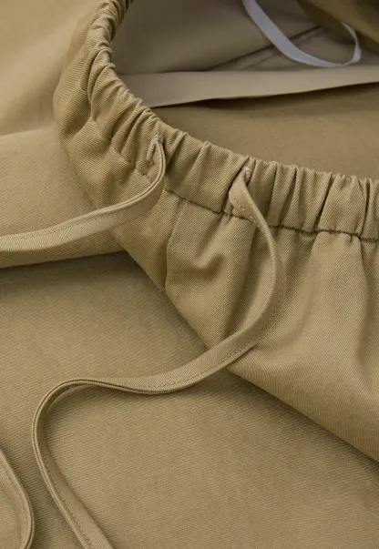 Pantalon décontracté à taille haute et jambes larges avec cordon de serrage